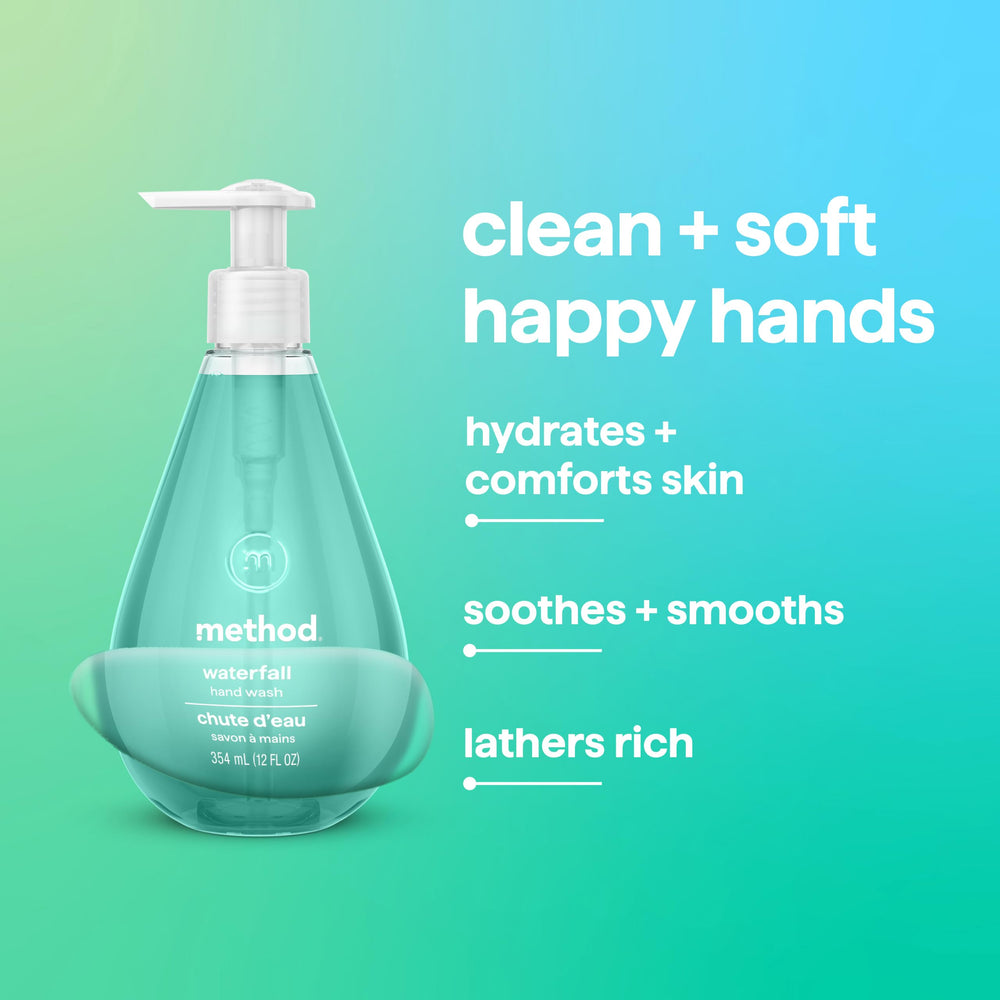 Method refill bottle beside standard bottle showing sustainable refill option benefit