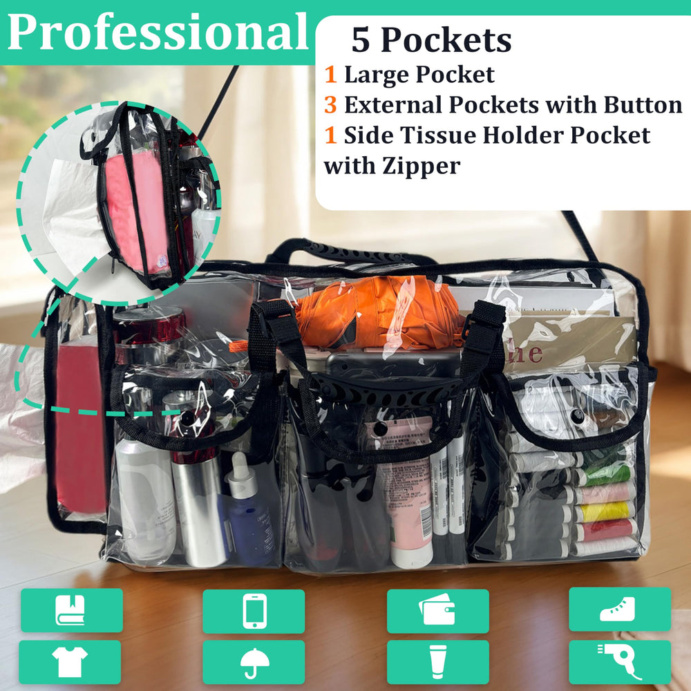 Mewcho side tissue pocket with zipper showing protected storage benefit