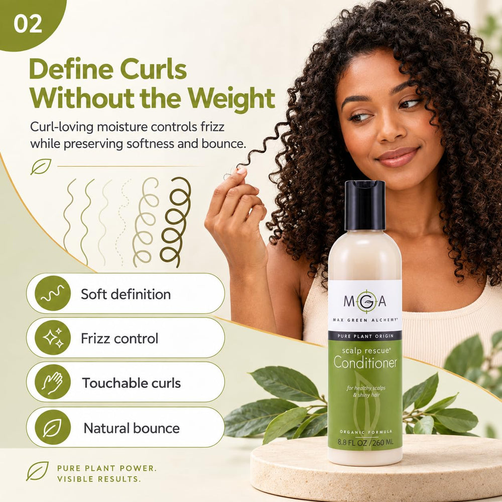 Max Green Alchemy creamy conditioner texture showing smooth hydration