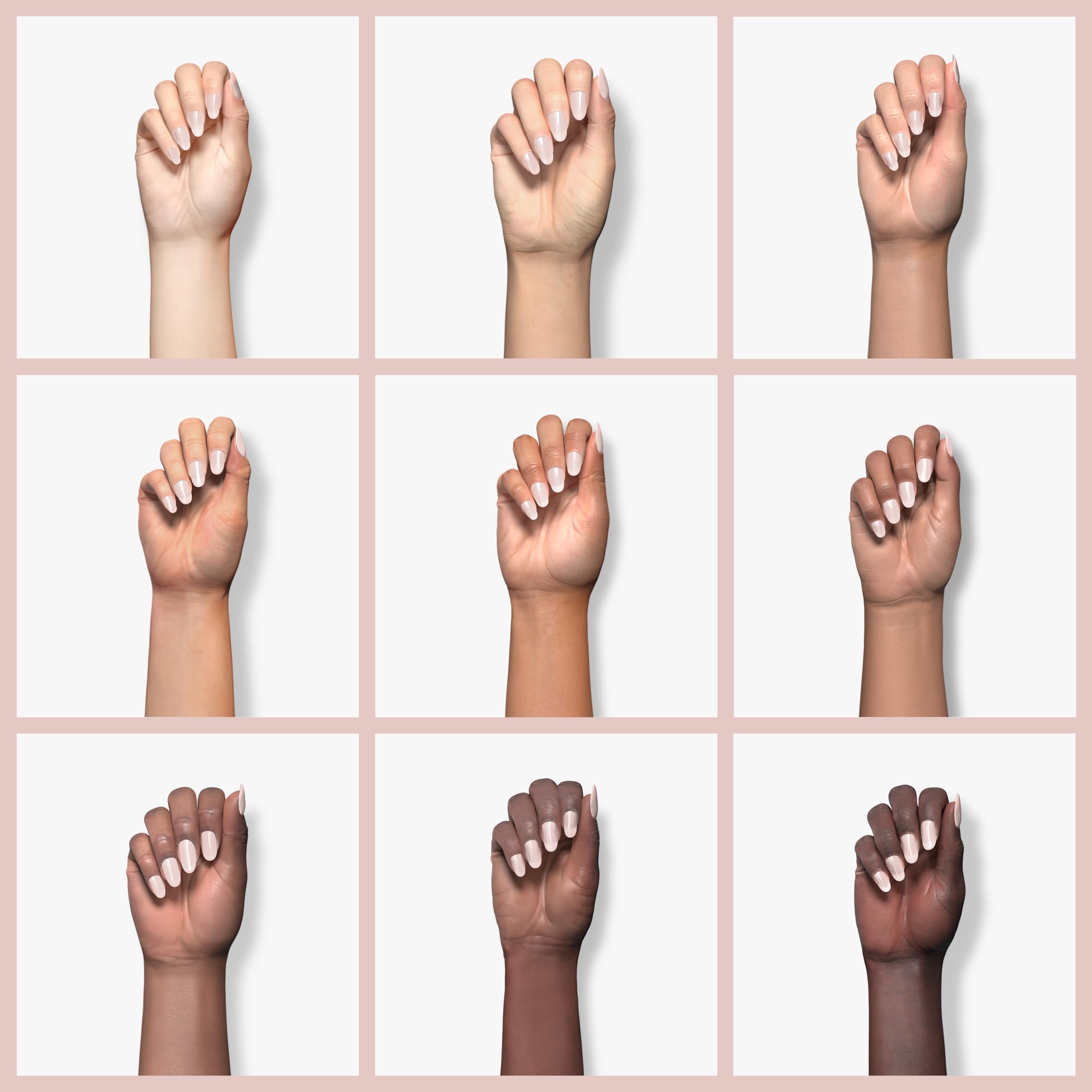 Mia Secret powder on finished nails demonstrating natural pink coverage and long-lasting look