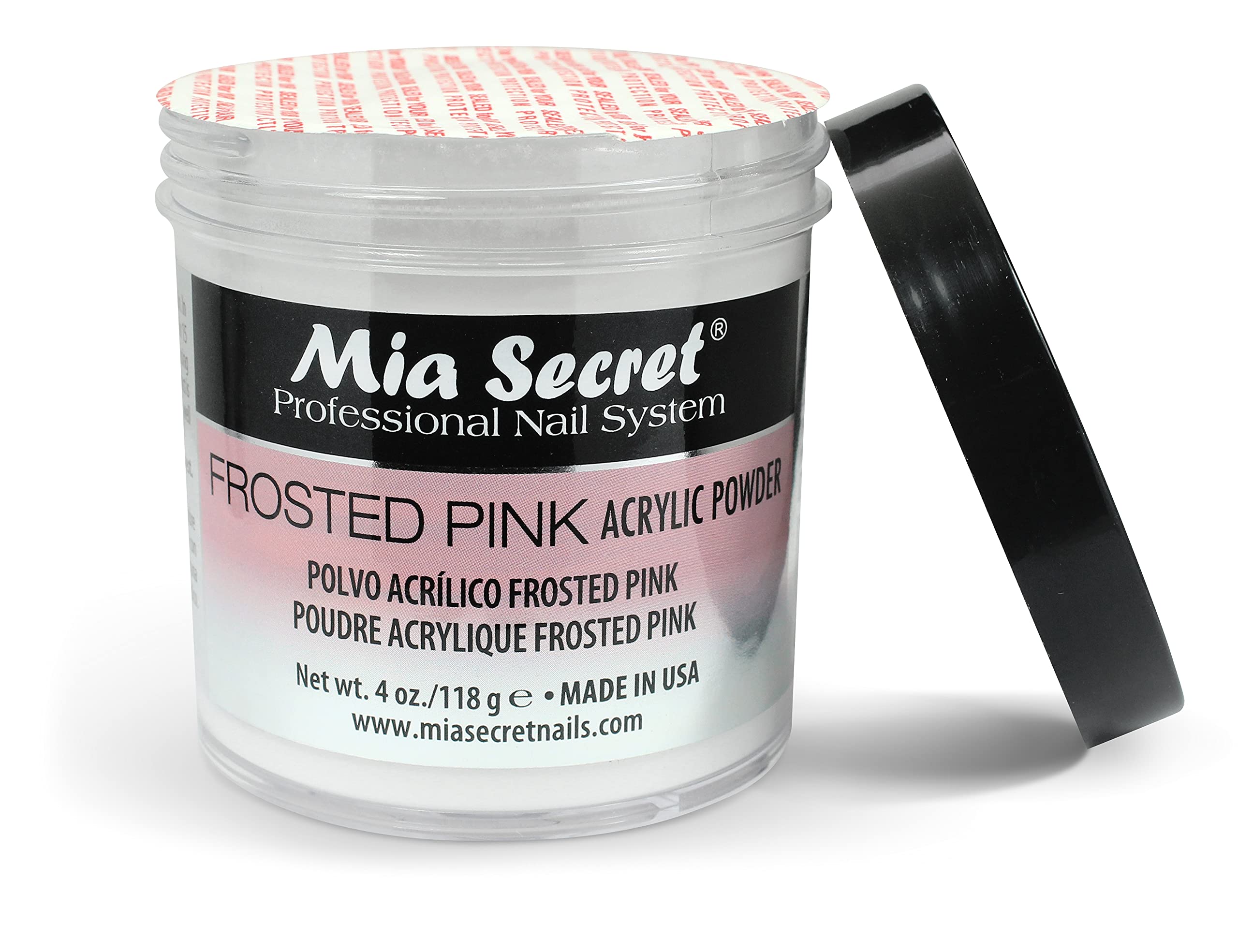 Finished manicure using Mia Secret Frosted Pink demonstrating natural look and durable salon finish