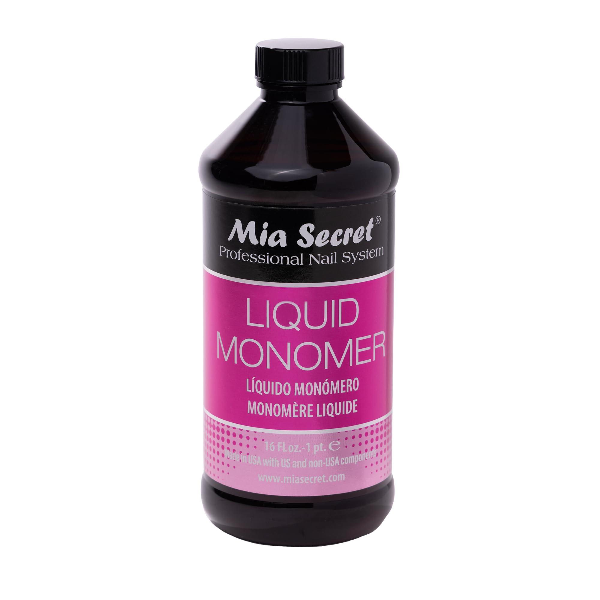 Mia Secret bottle front label showing product name and 16 oz size for easy identification and trust