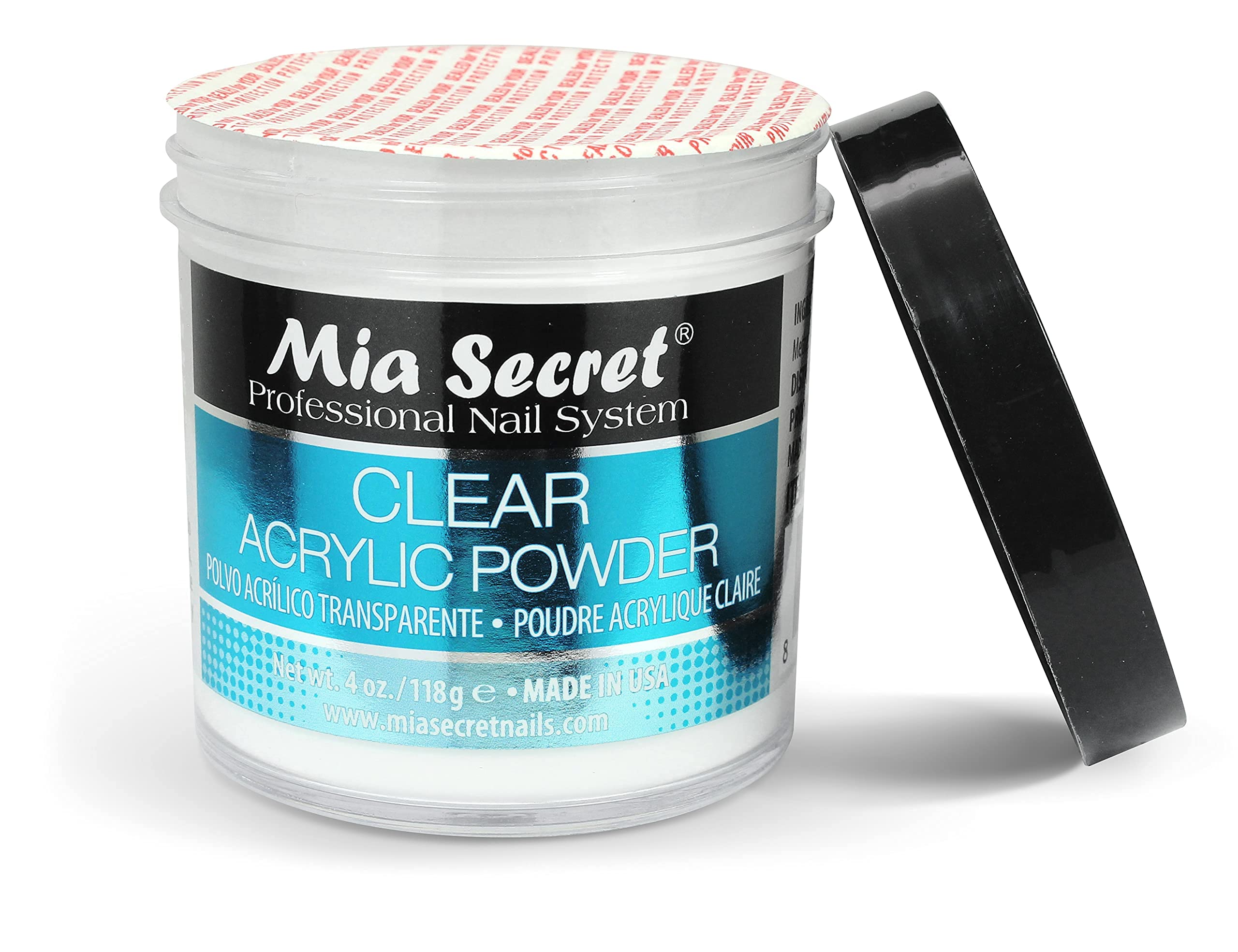 Mia Secret product label close-up showing US-made quality assurance