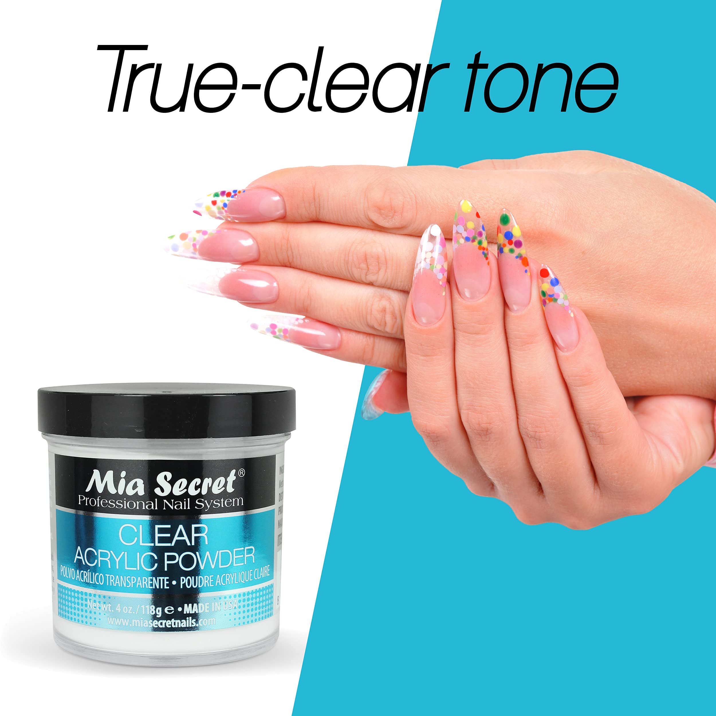 Mia Secret finished nail filled sample highlighting durable clear finish