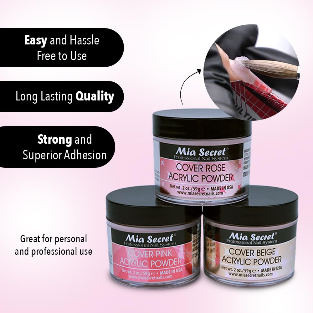 Mia Secret size scale jar in hand illustrating 1 oz quantity per jar convenience