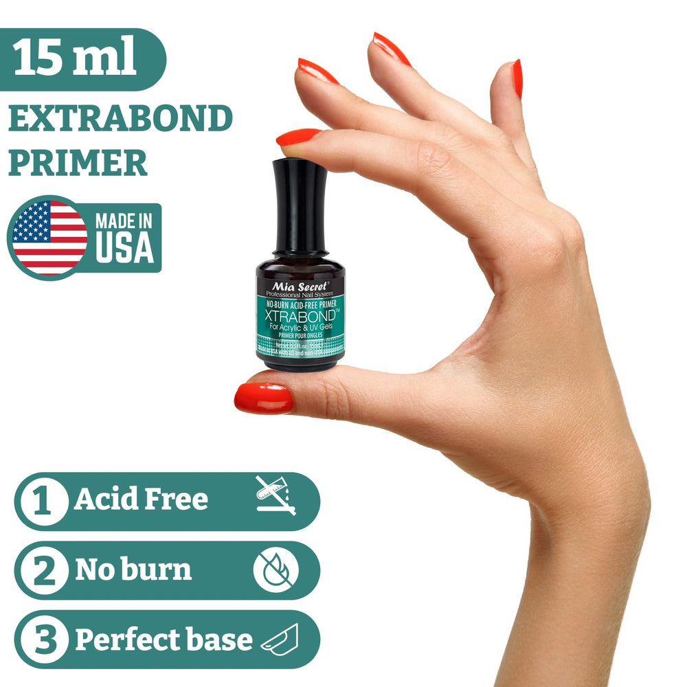 Before and after nails showing reduced lifting using Mia Secret primer