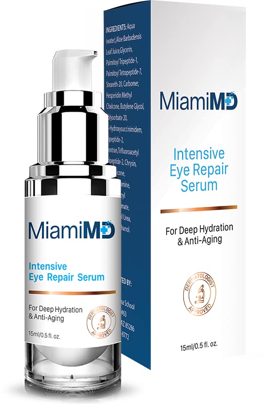 MiamiMD application demo tapping serum under eye to show gentle, even coverage benefit