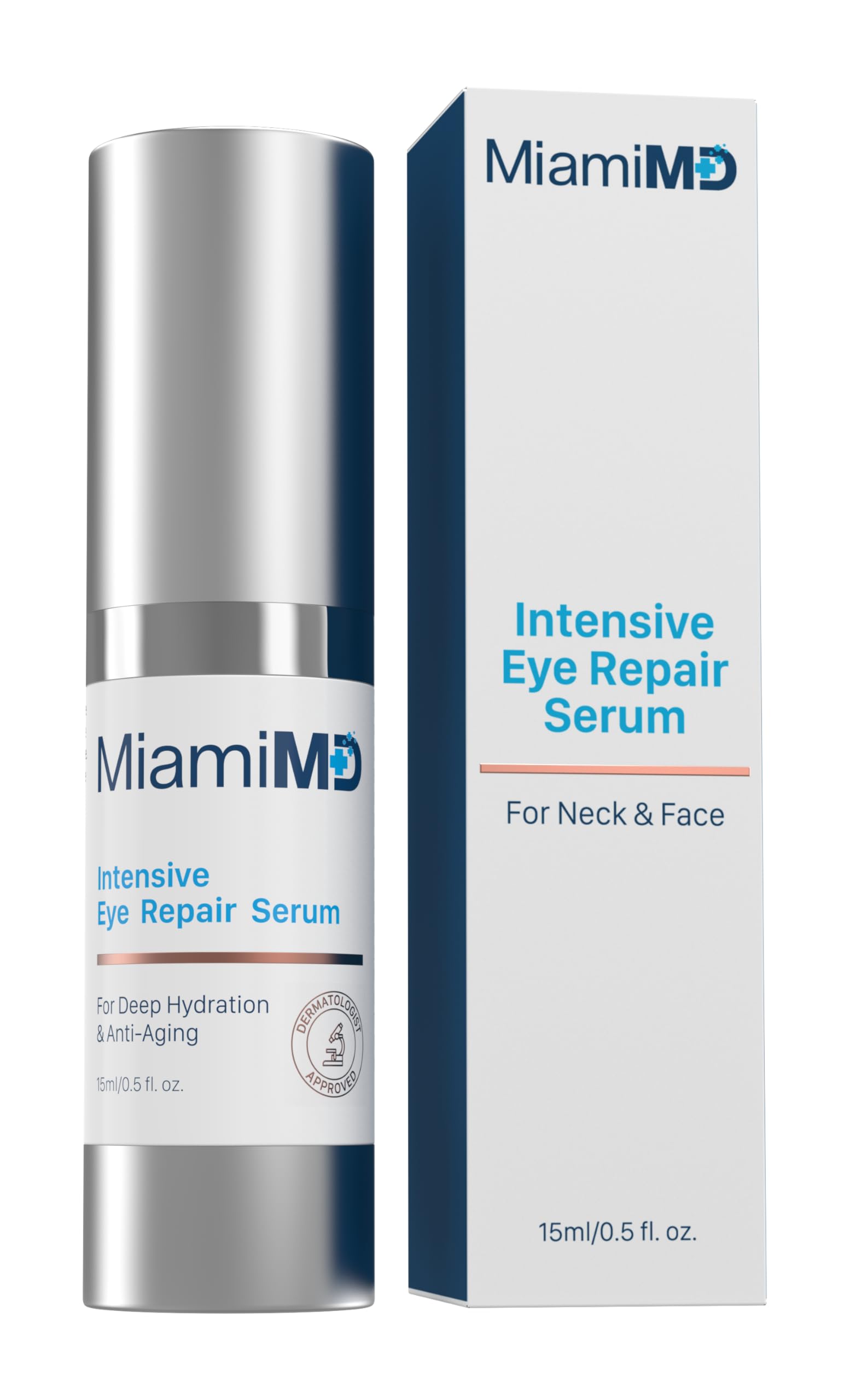 MiamiMD front bottle view showing compact 15ml serum, highlights travel friendly convenience