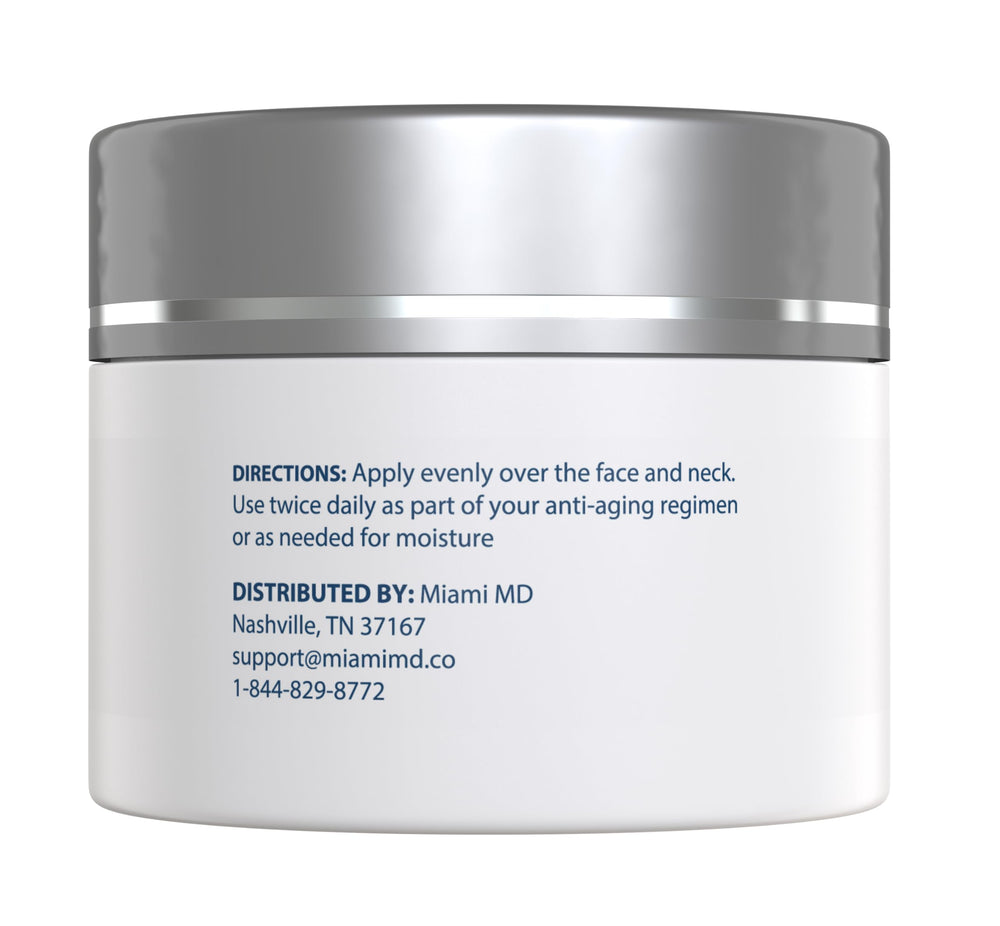 MiamiMD cream texture close-up demonstrating rich hydration and smooth spread