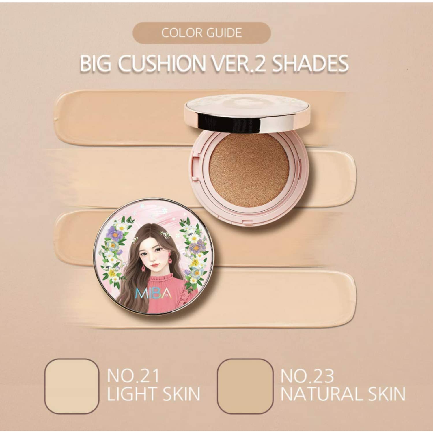 MIBA cushion inside makeup bag for on-the-go sun protection
