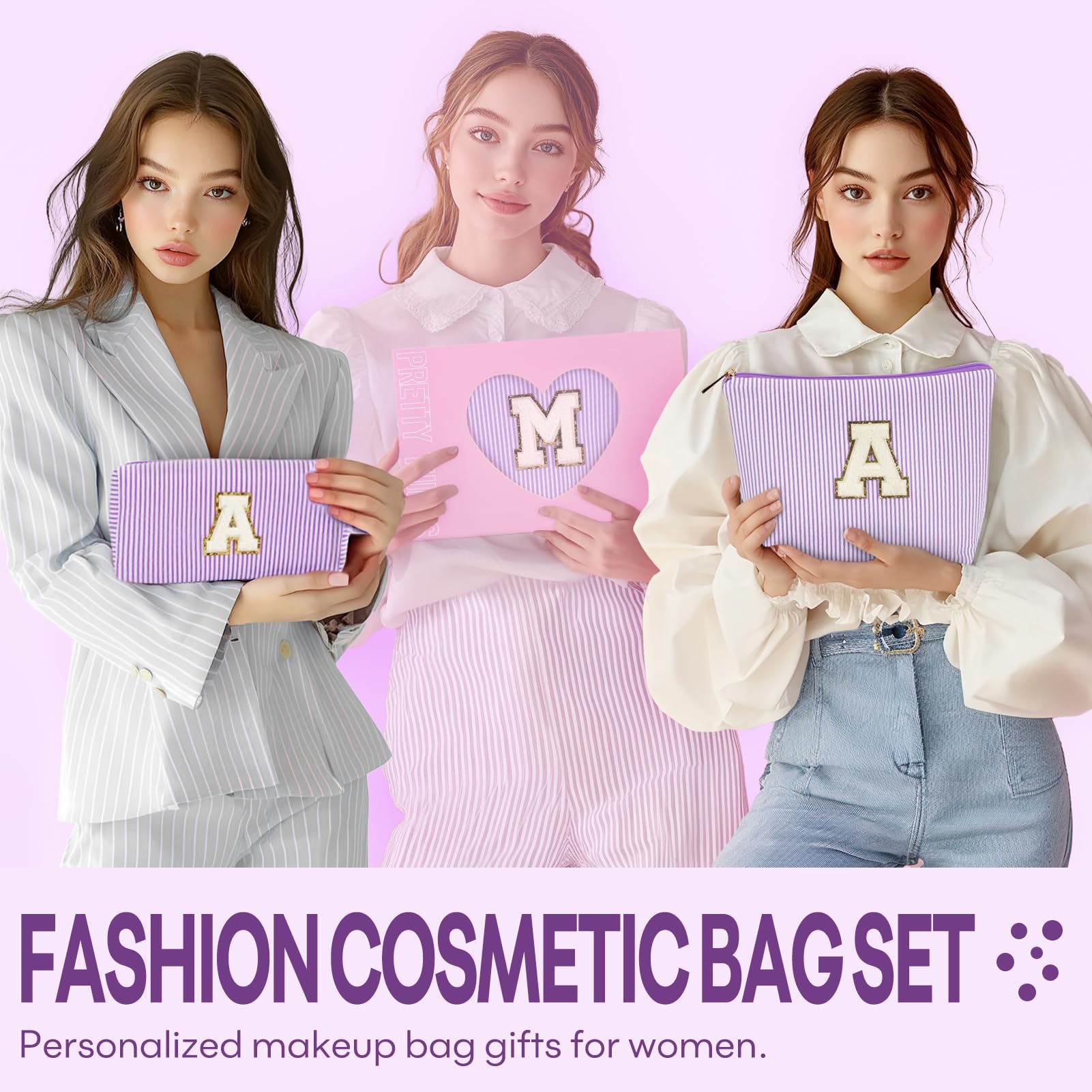 mibasies large pouch open with makeup inside, keeps items organized