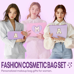 mibasies large pouch open with makeup inside, keeps items organized