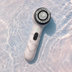 MICHAEL TODD brush head attached to Soniclear in use demonstrating effective cleansing