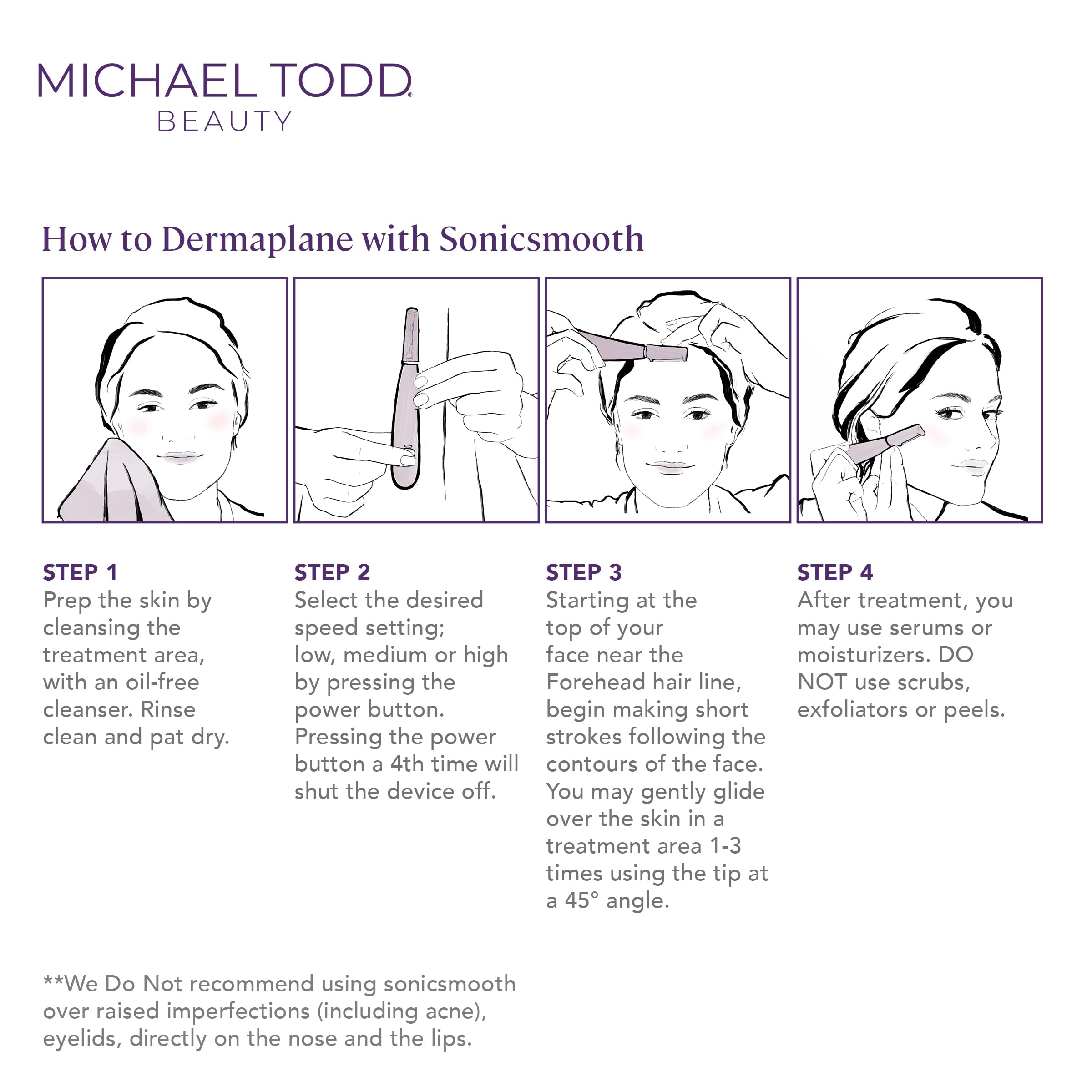 MICHAEL TODD Sonicsmooth in travel pouch on vanity showing portability and TSA-friendly benefit