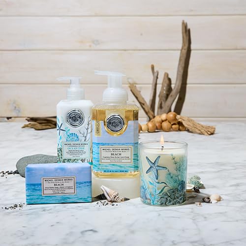 Michel Design Works foam lather in hand demonstrating moisturizing texture