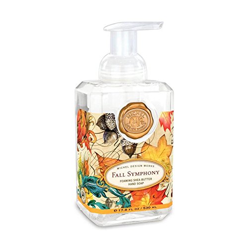 Michel Design Works bottle front showing fall-symphony fragrance and elegant pump