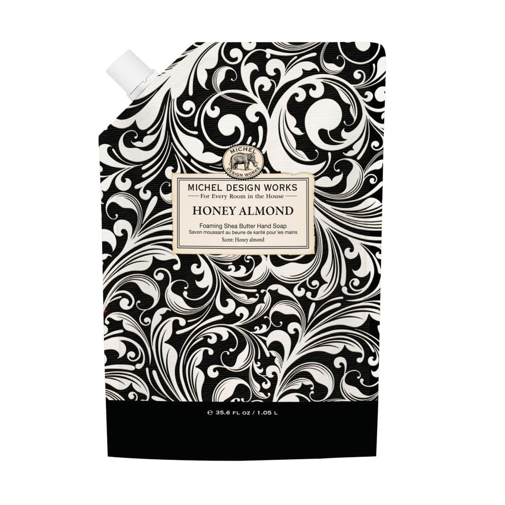 Michel Design Works front pouch showing label and refill convenience