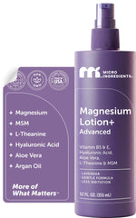 Micro Ingredients bottle front view showing lavender scent and calming benefit