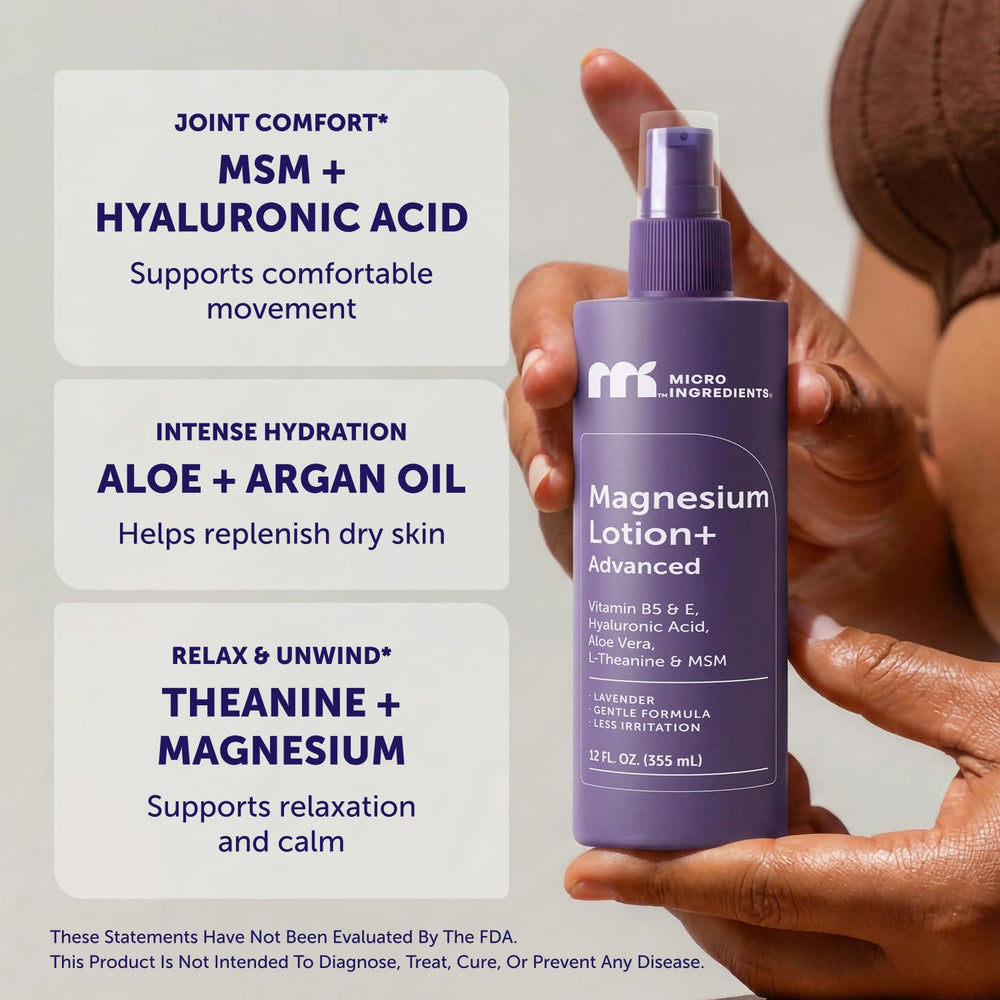 Micro Ingredients ingredient label close-up showing key calming and skin-nourishing ingredients