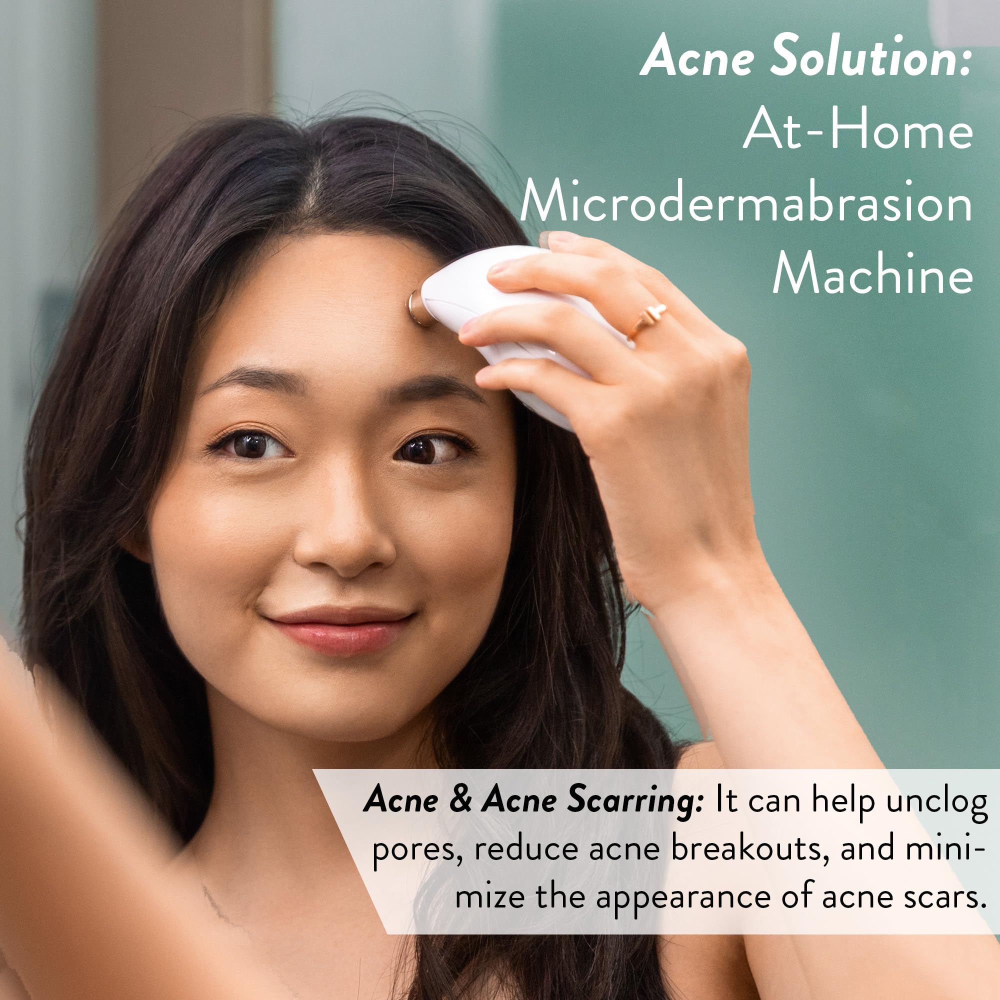 Microderm GLO being used on cheek to demonstrate gentle, effective resurfacing