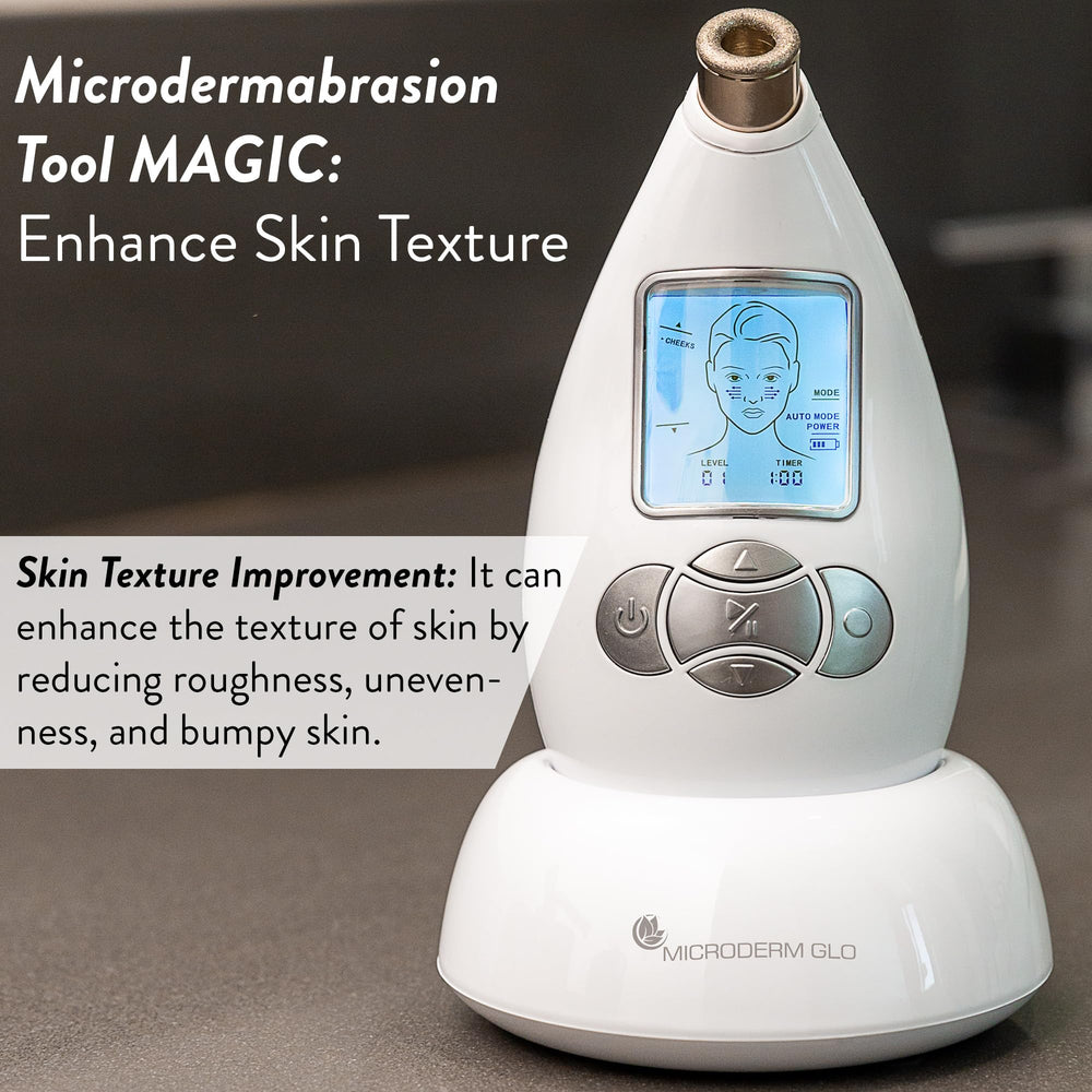 Microderm GLO suction control dial highlighting adjustable settings for safe treatments