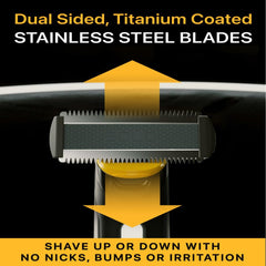 MicroTouch SOLO three grooming attachments laid out for adaptable cutting lengths