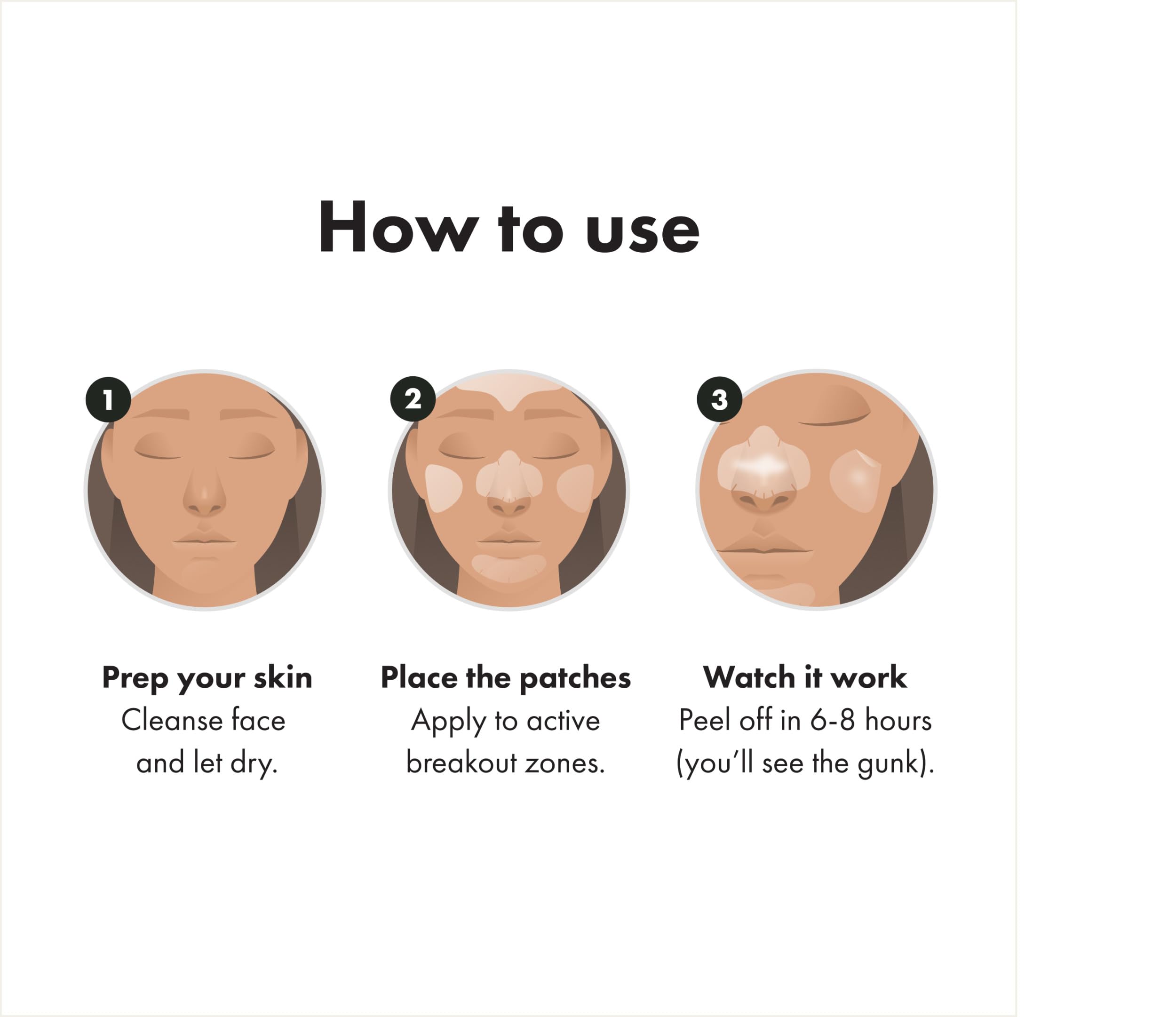 Mighty Patch on cheeks and chin illustrating multi-zone protection to reduce clustered pimples' appearance