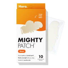 Mighty Patch front packaging showing 10-count box and benefits