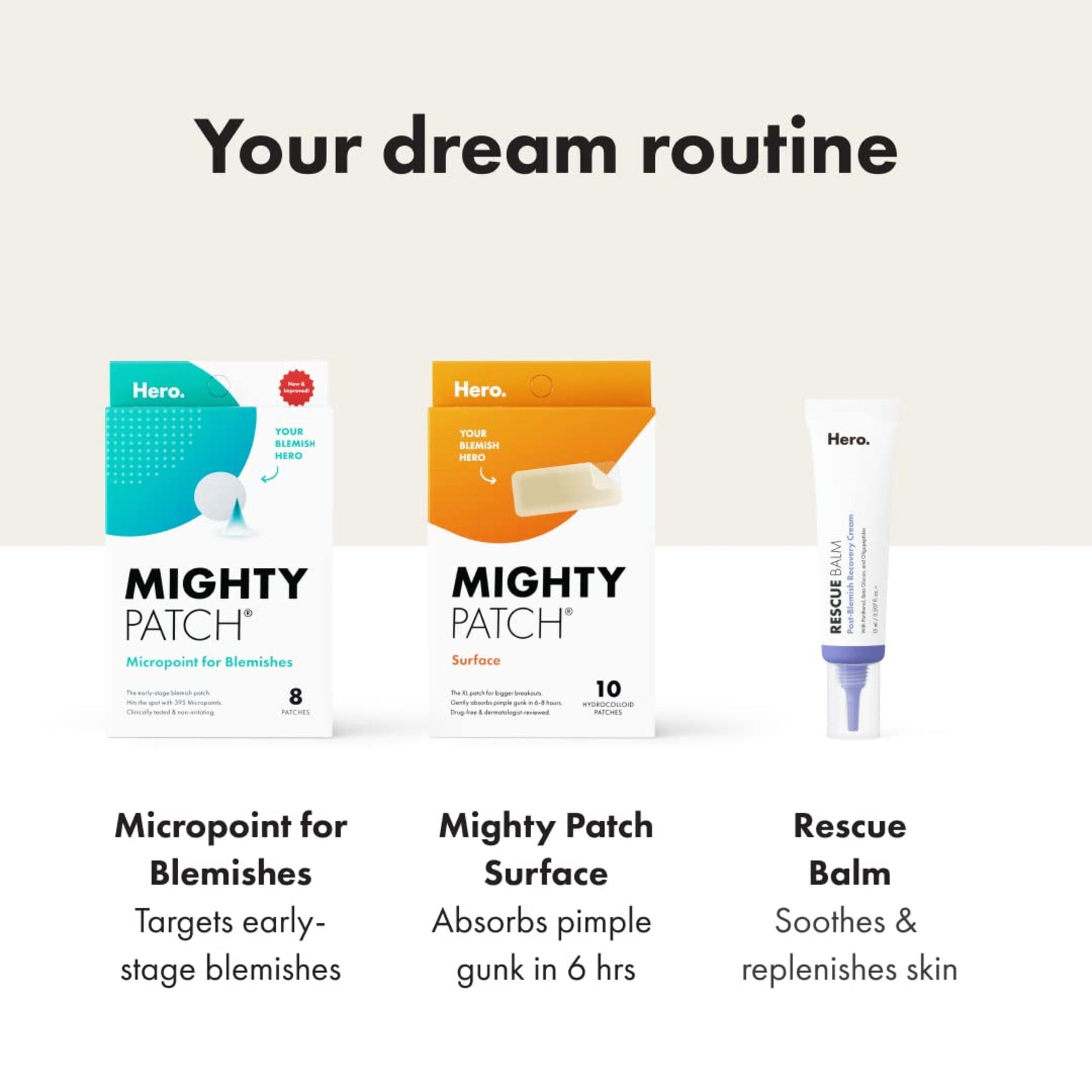 Lifestyle shot of Mighty Patch on chest and shoulder showing body breakout use