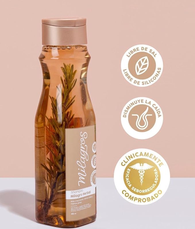 Milagros conditioner close-up bottle cap and creamy formula for detangling benefit