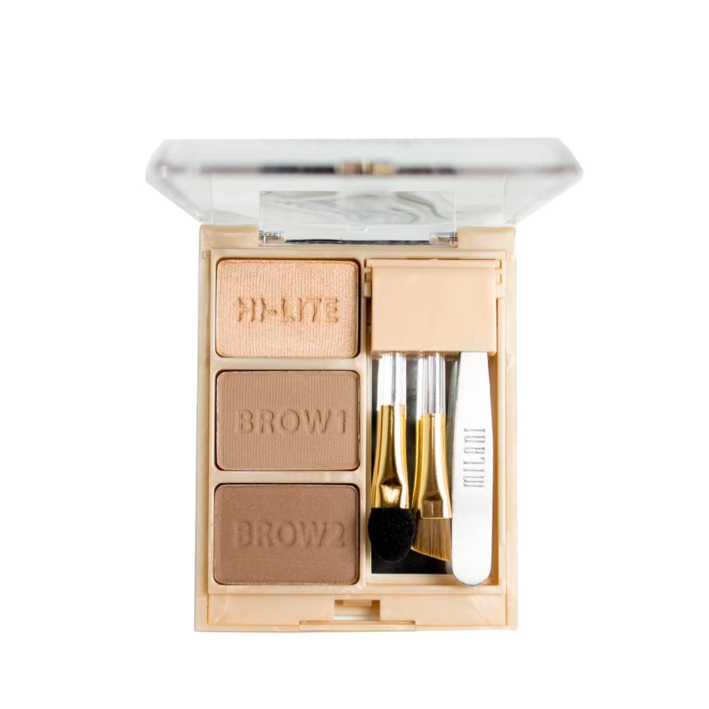 Milani Brow Fix Kit Light compact open showing powders and tools for precise shaping