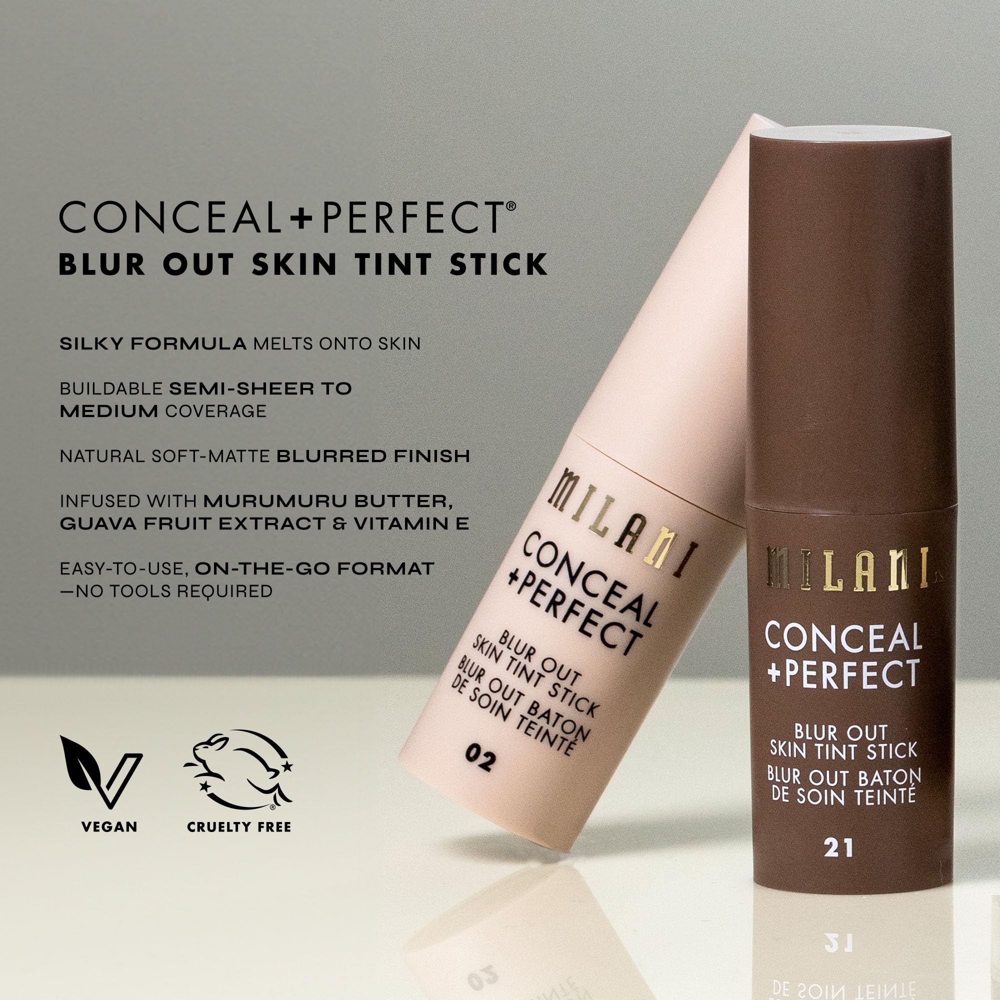 Milani product next to coin showing compact size and easy portability benefit