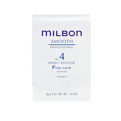 Milbon front packaging showing four vials and kit, showcasing professional results