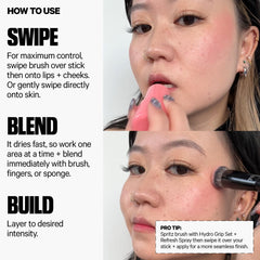 Milk Makeup Cooling Water Jelly Tint swatch on arm showing buildable berry payoff