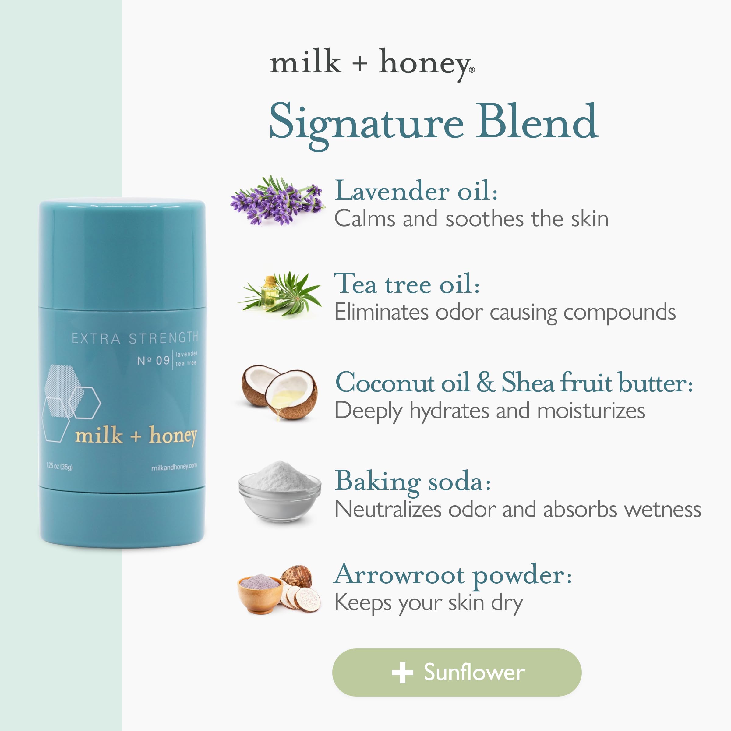 milk + honey held in hand to show 2.6 oz size and travel convenience