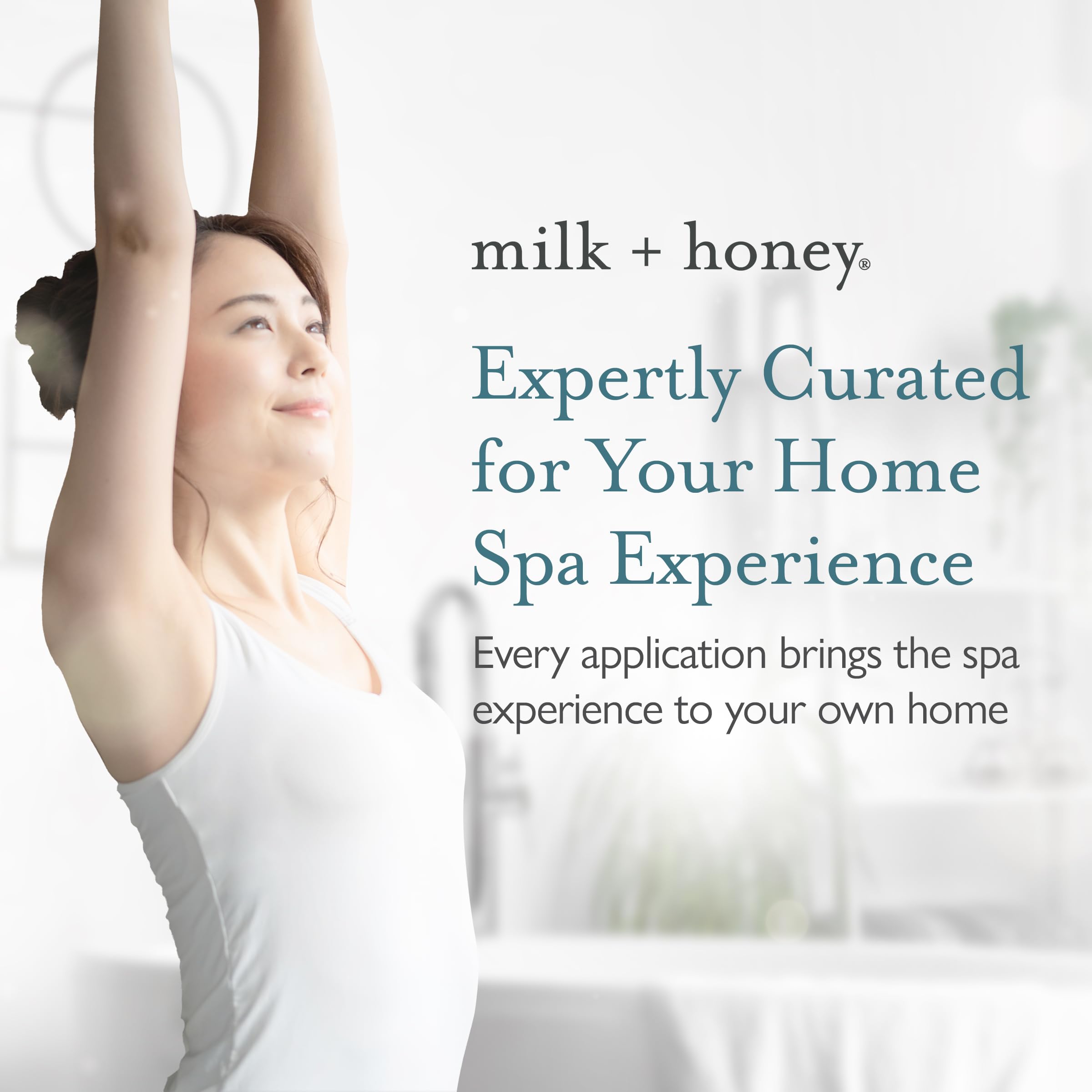 milk + honey packaged with lavender sprigs showing calming fragrance benefit