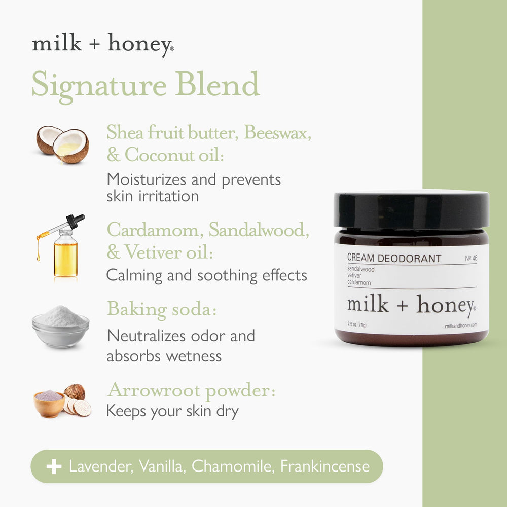 milk + honey ingredient label detail showing clean formula benefit