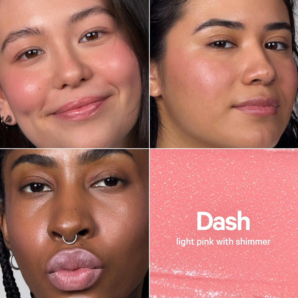 Milk Makeup Dash on lips closeup showing satin finish and hydrated look