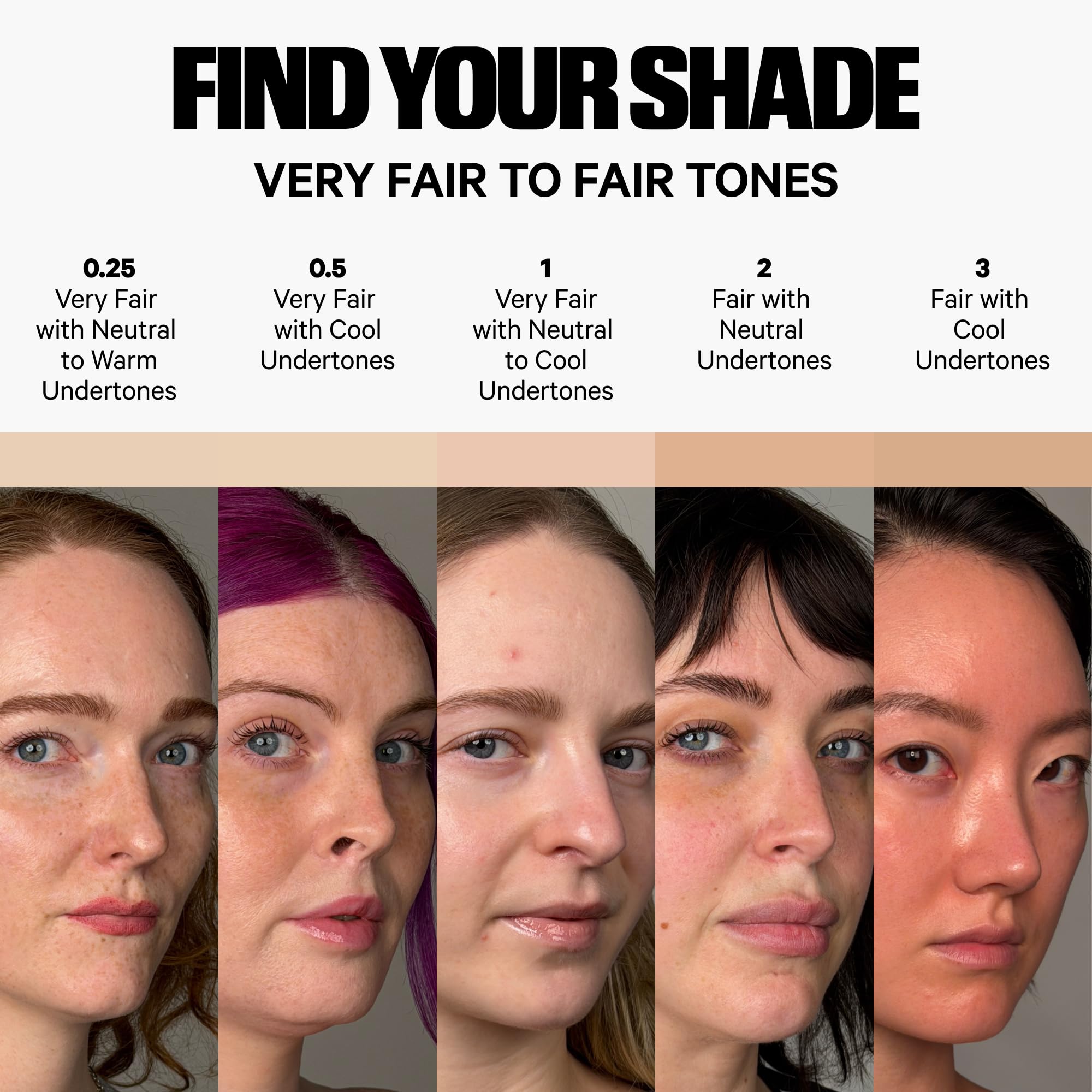 Milk Makeup Hydro Grip blended all-over complexion on model for natural, buildable coverage