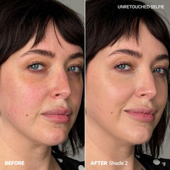 Applying Milk Makeup Hydro Grip under-eye with finger demonstrating hydrating, brightening effect