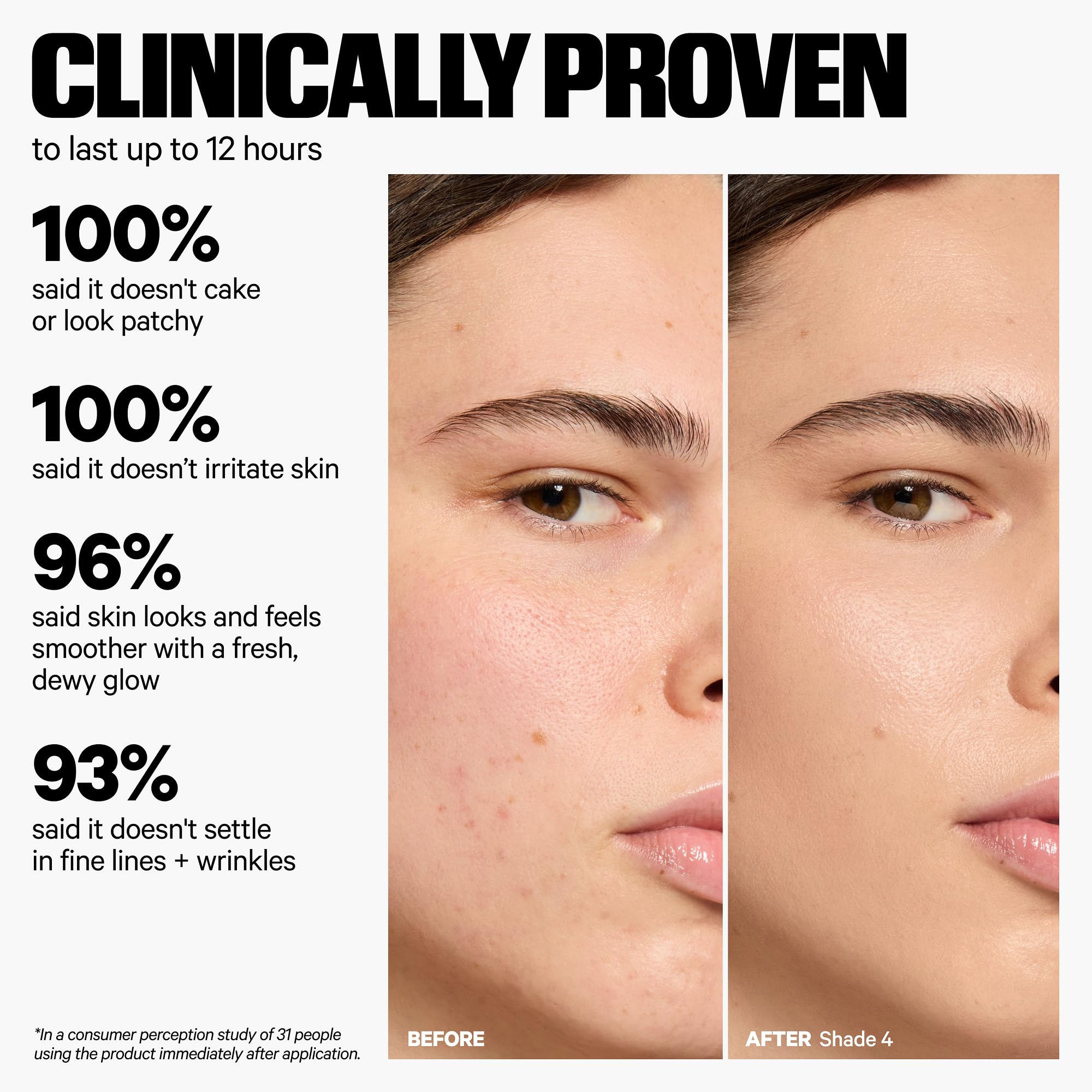 Milk Makeup before and after split showing visible smoothing benefit