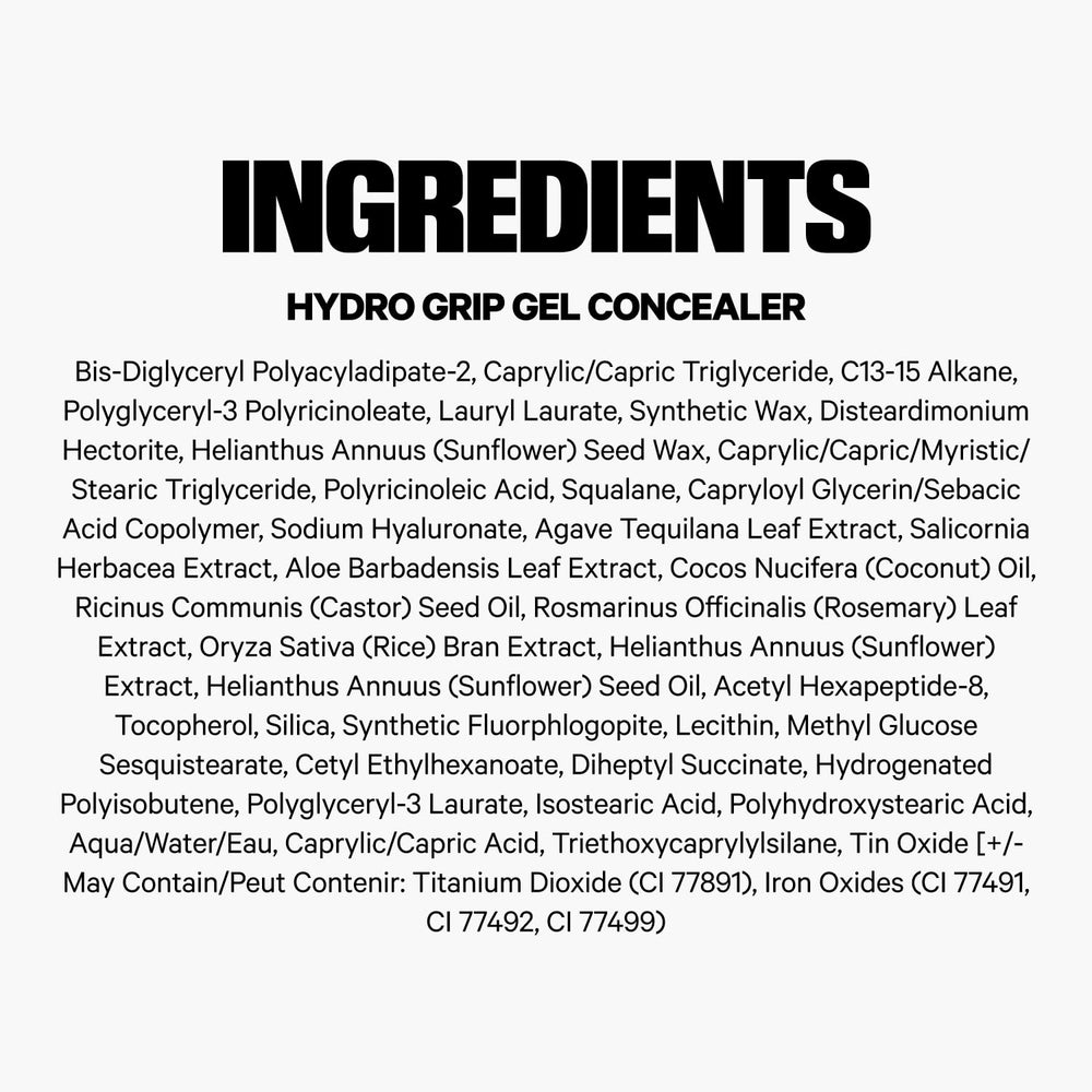 Close-up of Milk Makeup Hydro Grip ingredients highlighting hyaluronic acid for hydrated skin