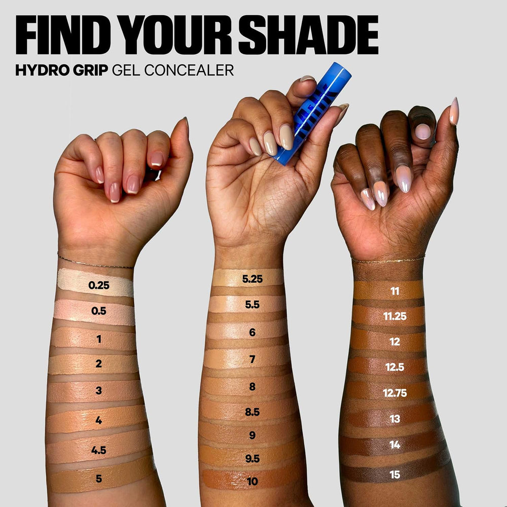 Milk Makeup Hydro Grip gel-to-cream texture swipe showing smooth, dewy finish for blendability