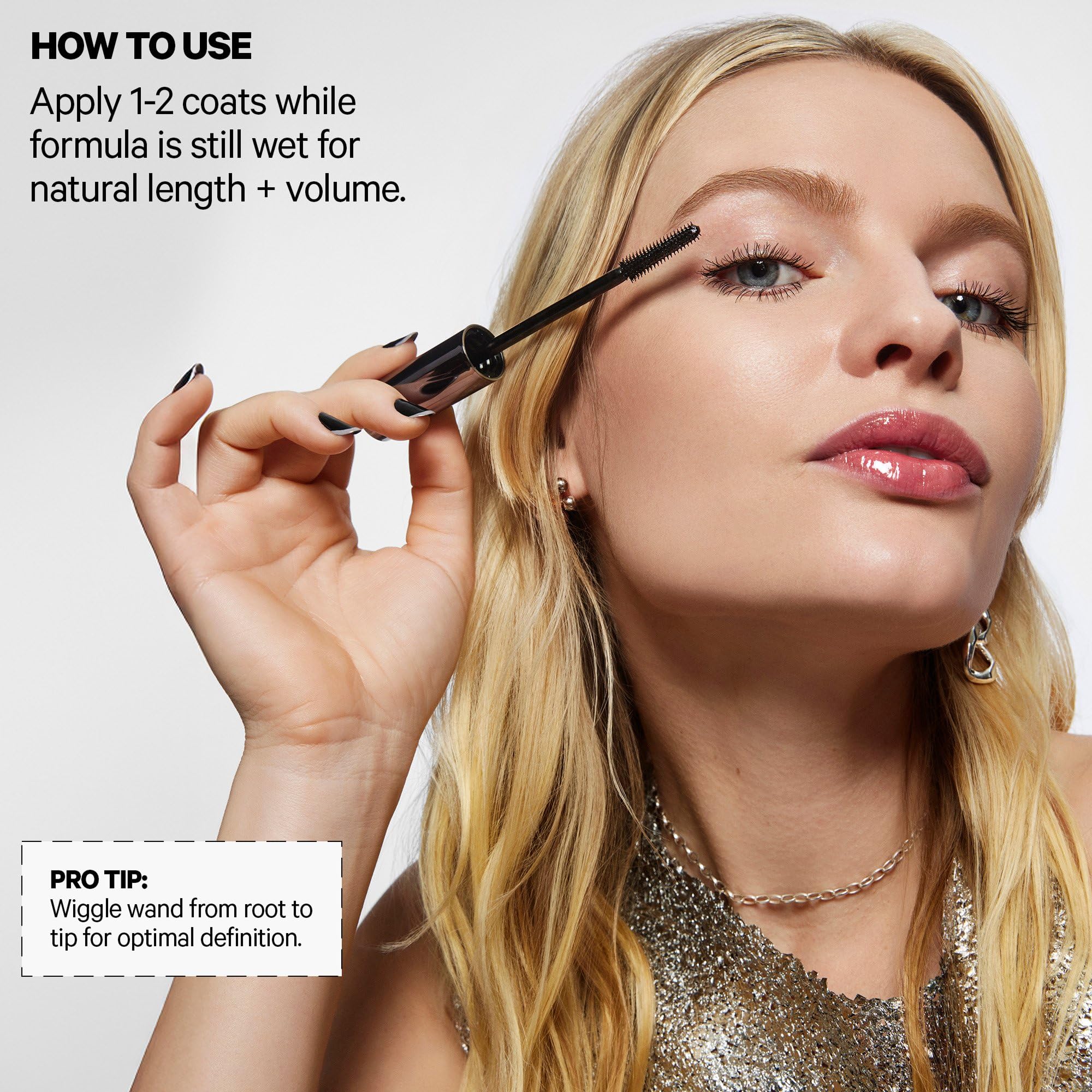 Milk Makeup before and after lashes showing visible length and natural volume benefit