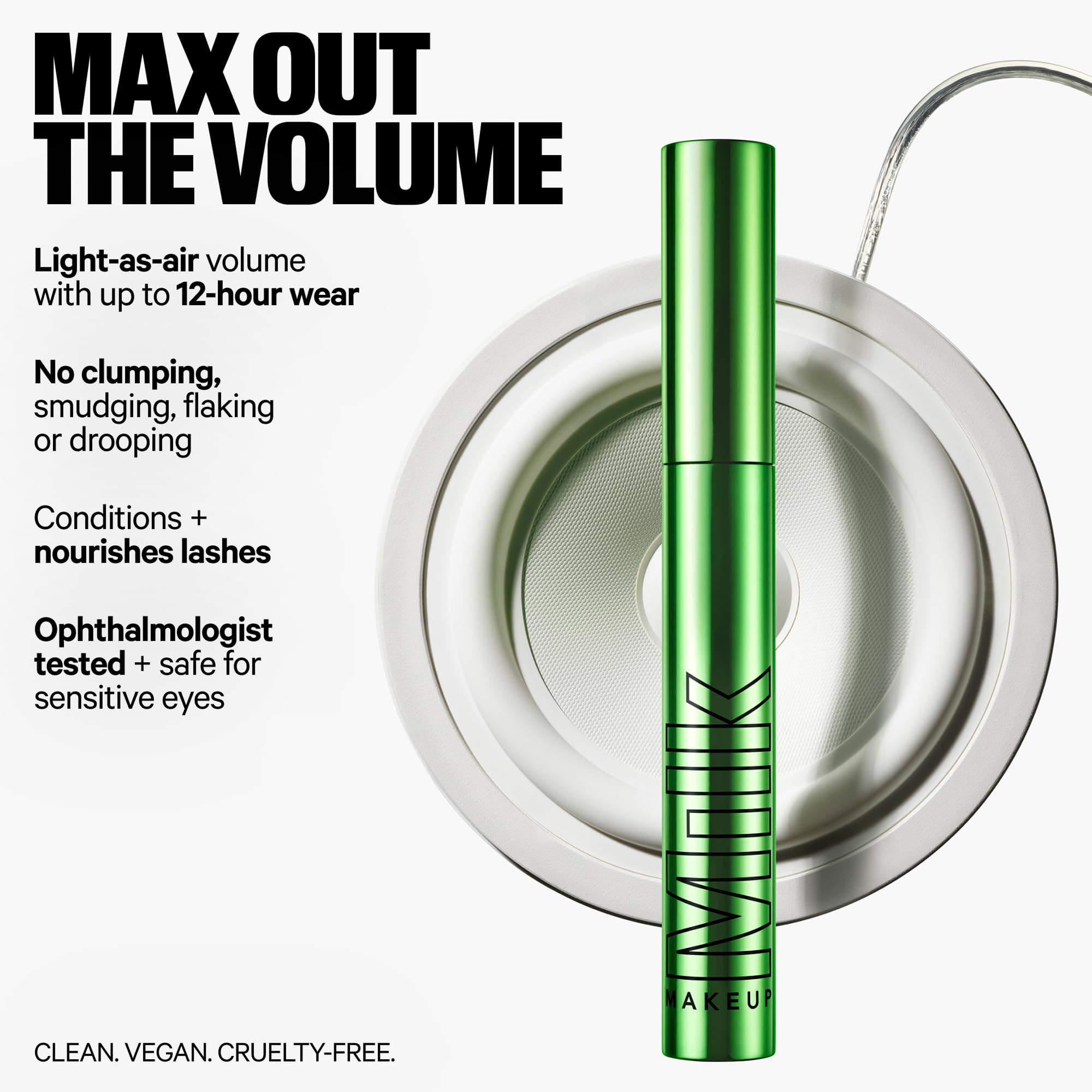 Milk Makeup wand close-up with criss-cross bristles for precise lift and separation