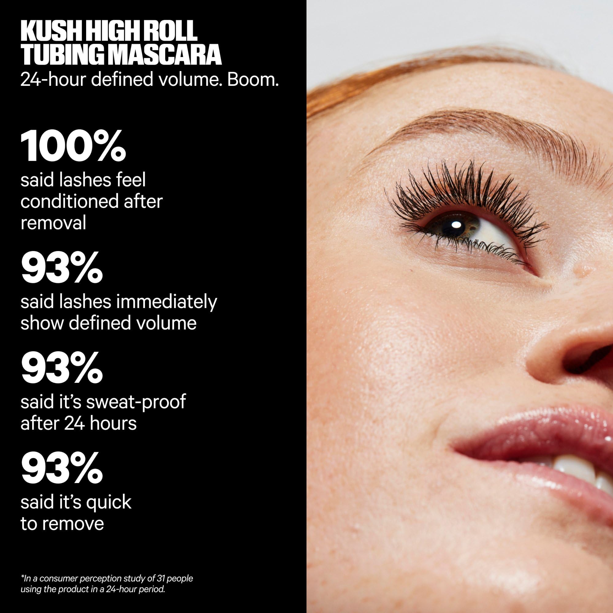 Milk Makeup mascara texture swipe showing creamy consistency for smooth application