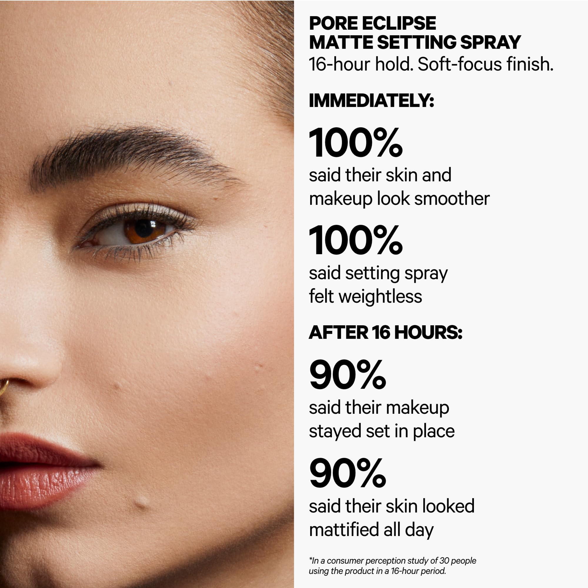 Milk Makeup spray nozzle close-up demonstrating even fine mist application benefit