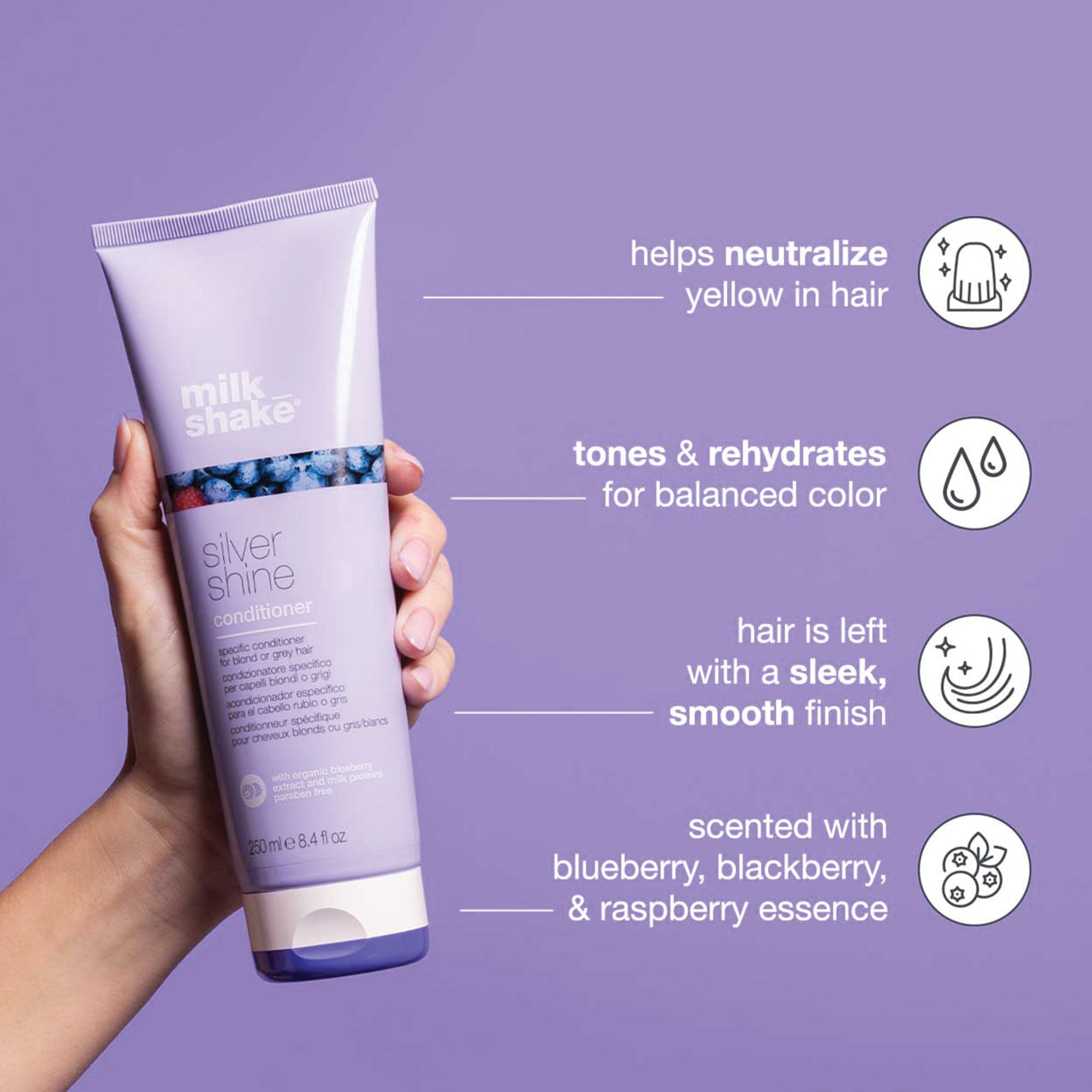 milk_shake creamy conditioner texture on palm, demonstrates smooth detangling benefit