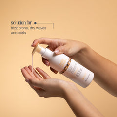 milk_shake gel used with hair diffuser demonstrating defined, volumized curls