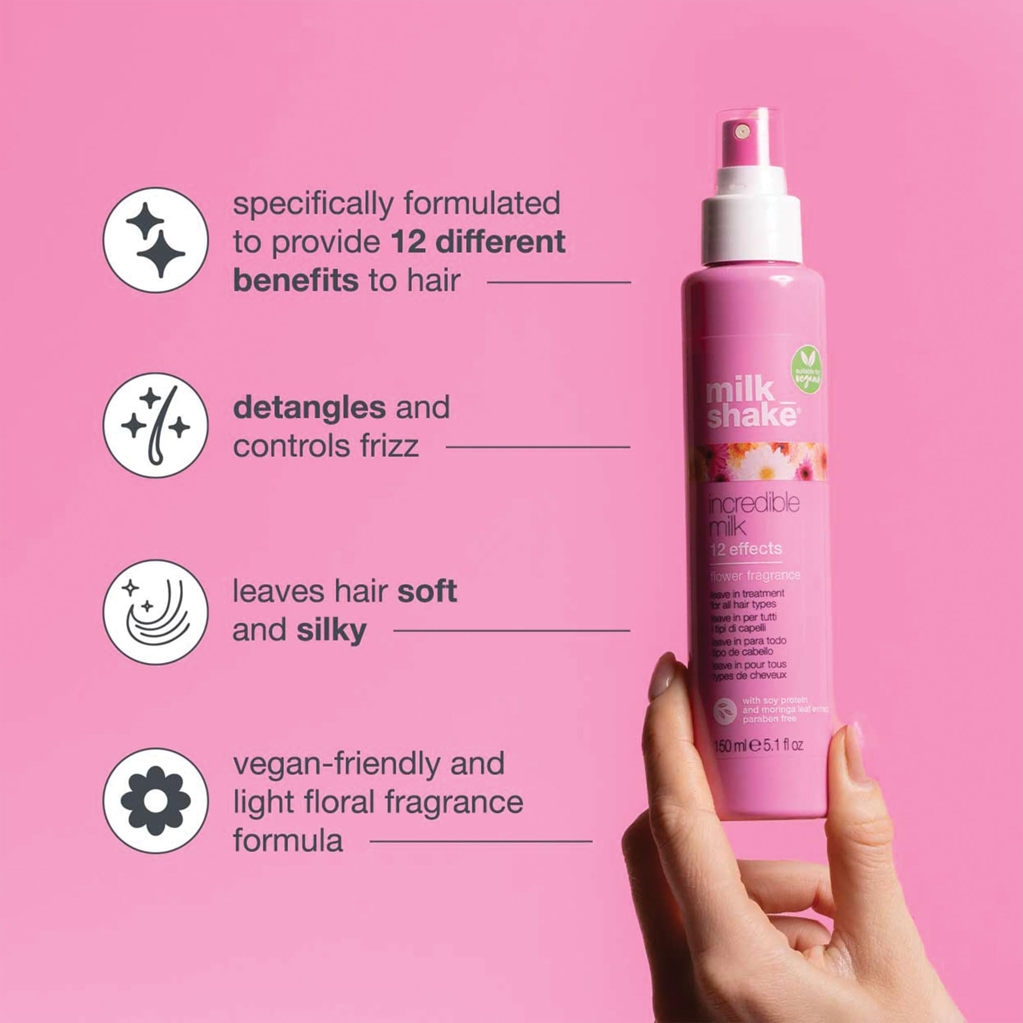 milk_shake product dispensed on palm displaying lightweight texture benefit no greasy residue